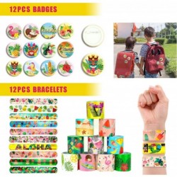 98 PCS Hawaiian Party Favors Aloha Party Favors with Keychains Slap Bracelets Button Pins Bags and Stickers for Hawaiian Luau...