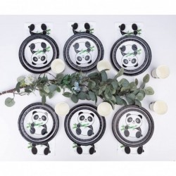 Panda Party Supplies Panda Tableware Set Including Panda Paper Plates Cups Napkins Straws for Panda Birthday Wediing Baby Sho...