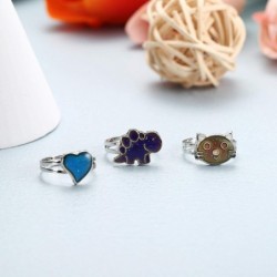 9Pcs Adjustable Mood Rings Mixed Color Changing Mood Rings Temperature Finger Ring With Cute Animals $21.75 Kids' Dress-Up Ac...