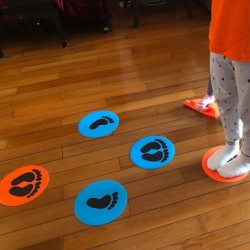 10inch Colorful Carpet Spot Flat Markers Feet Hands Twister Game for Classroom Home Indoor and Outdoor (Feet Set) $54.80 Kids...