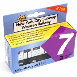 Munipals New York City Subway Wooden Railway (A Division/IRT) 7 Train/Flushing Express–Child Safe and Tested Wood Toy Train $...