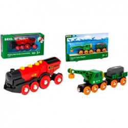 World 33592 Mighty Red Action Locomotive | Battery Operated Toy Train with Light and Sound Effects for Kids Age 3 and Up & Wo...