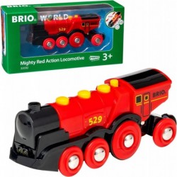 World 33592 Mighty Red Action Locomotive | Battery Operated Toy Train with Light and Sound Effects for Kids Age 3 and Up & Wo...