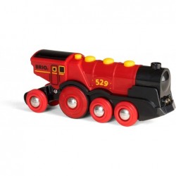 World 33592 Mighty Red Action Locomotive | Battery Operated Toy Train with Light and Sound Effects for Kids Age 3 and Up & Wo...