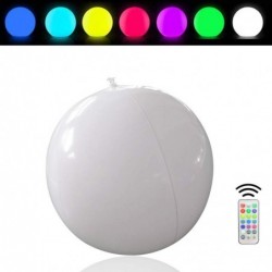 LED Beach Ball 16” Inflatable Pool Toys Floats with Remote Control 16 Colors Lights and 4 Light Modes LED Pool Ball Light Bea...