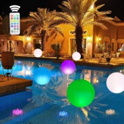 LED Beach Ball 16” Inflatable Pool Toys Floats with Remote Control 16 Colors Lights and 4 Light Modes LED Pool Ball Light Bea...