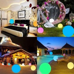 LED Beach Ball 16” Inflatable Pool Toys Floats with Remote Control 16 Colors Lights and 4 Light Modes LED Pool Ball Light Bea...