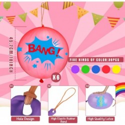 30 Pcs Large Punch Balloons Party Favors Neon Punching Balloons 18 Inch Punch Balls with Rubber Band Heavy Duty Latex Round B...