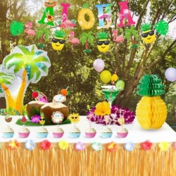 Tropical Luau Party Decorations Set - 93pcs Hawaiian Beach Theme Party Decorations Hawaiian Luau Balloons Banner Palm Leaves ...