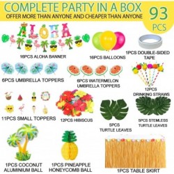 Tropical Luau Party Decorations Set - 93pcs Hawaiian Beach Theme Party Decorations Hawaiian Luau Balloons Banner Palm Leaves ...