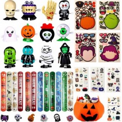 45 Pieces Halloween Wind Up Toys Set Halloween Toy Set with Walking Clockwork Toys Slap Bracelets Glowing Tattoo Stickers Hal...