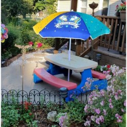 47 Inch Seaside Beach Umbrella for Sand and Water Table - Kids Durable Umbrellas for children Beach Camping Garden Outdoor Pl...