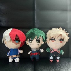 3pc 6.29IN Anime My Hero Academia Izuku Midoriya Katsuki Bakugou Shouto Todoroki Plush Pendant Toy Soft Stuffed Doll Gift Kid...