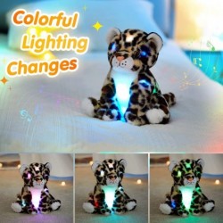 Musical LED Cheetah Plush Light up Leopard Stuffed Animals Night Light Companion Bedtime Jungle Toys Glow Afraid of Dark 10’’...