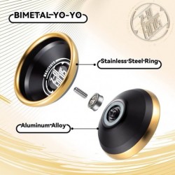 Z01 Focus Bimetal Yoyo Professional Unresponsive Yoyo for Pros Professional Aluminum Alloy Yo yo + Stainless Steel Ring 10yoy...