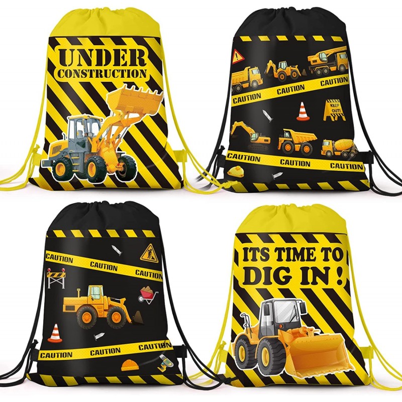 16 PCS Construction Party Bags Construction party supplies Construction Theme Goodie Favor Bags For Boys Construction Theme B...