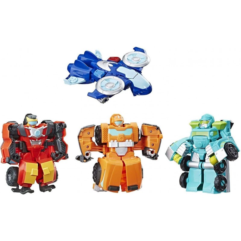 Heroes Transformers Rescue Bots Academy Academy Rescue Team Pack 4 Collectible 4.5-inch Converting Action Figures Toys for Ki...