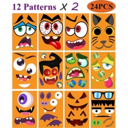 24PCS Halloween Pumpkin Face Stickers DIY Halloween Pumpkin Decorating Stickers Jack O Lantern Pumpkin Stickers for Kids Hall...