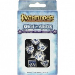 Q WORKSHOP Pathfinder Reign of Winter Rpg Ornamented Dice Set 7 Polyhedral Pieces $28.56 Game Accessories