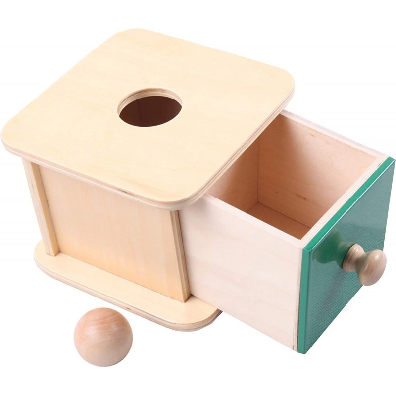 Wooden Object Permanence Box with Drawer Imbucare Box w/ Ball Montessori Materials $33.80 Early Development & Activity Toys