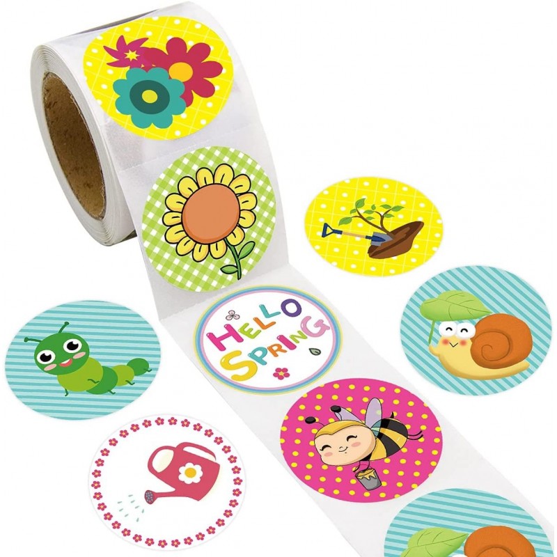 Spring Stickers for Kids 200Pcs Perforated Roll Sticker Prize Reward for Easter Family School Party Favor $17.00 Kids' Stickers