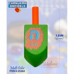 Hanukkah Dreidels - Multi Colored Painted Wooden Dreidel - 10 Pack Medium $16.89 Spinning Tops