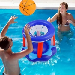 Large Pool Volleyball Set Pool Volleyball Net & Pool Basketball Hoops with 2 Beach Balls Pool Games for Family and Adults Ame...