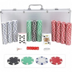 500 Piece Poker Chip Set 11.5 Gram Dice Style Clay Casino Poker Chips w/Aluminum Case Cards Dices Blind Button for Texas Hold...