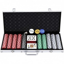 500 Piece Poker Chip Set 11.5 Gram Dice Style Clay Casino Poker Chips w/Aluminum Case Cards Dices Blind Button for Texas Hold...