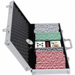 500 Piece Poker Chip Set 11.5 Gram Dice Style Clay Casino Poker Chips w/Aluminum Case Cards Dices Blind Button for Texas Hold...