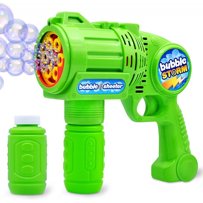 Bubble Gun Blaster Automatic Bubble Maker Blower Machine with 2 Bottles Bubble Solutions for Kids Bubble Blower for Bubble Pa...