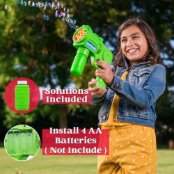 Bubble Gun Blaster Automatic Bubble Maker Blower Machine with 2 Bottles Bubble Solutions for Kids Bubble Blower for Bubble Pa...