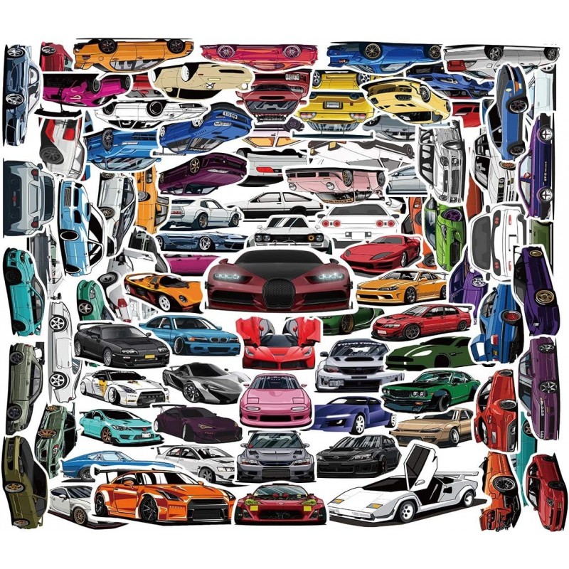 100pcs JDM Car Stickers Decals Vinyl Waterproof Stickers Japanese Racing Car Stickers for Kids Teens Boys Adults for Cars Lap...