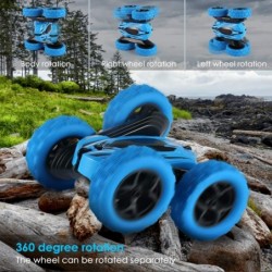 360° Rotating Stunt Remote Control Car with 4 Original Batteries RC Stunt Cars Toys for Kids 4WD 2.4Ghz Double Sided RC Car w...