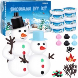 6 Pack Christmas Craft Kit Snowman DIY Craft Christmas Air Dry Modeling Clay Build Snowman Decorating Kit Christmas Snowman G...