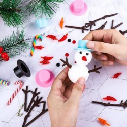 6 Pack Christmas Craft Kit Snowman DIY Craft Christmas Air Dry Modeling Clay Build Snowman Decorating Kit Christmas Snowman G...