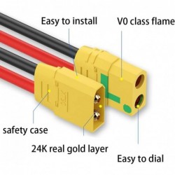 Amass 10 Pair XT90S XT90-S XT90 Connector Anti-Spark Male Female Connector for Battery ESC and Charger Lead (10Pairs XT90-S) ...