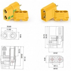 Amass 10 Pair XT90S XT90-S XT90 Connector Anti-Spark Male Female Connector for Battery ESC and Charger Lead (10Pairs XT90-S) ...