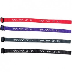 Colorful W.W.J.D. Webbing Bracelets (12 Pack) (“What would Jesus do?”) Colors: black army green purple bright red Religious C...