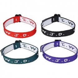 Colorful W.W.J.D. Webbing Bracelets (12 Pack) (“What would Jesus do?”) Colors: black army green purple bright red Religious C...