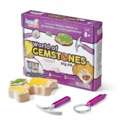 hand2mind-93419 World of Gemstones Dig Kit STEM Activities for Kids Ages 5-7 STEM Toys Learn About World Culture Activity Gui...