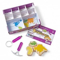 hand2mind-93419 World of Gemstones Dig Kit STEM Activities for Kids Ages 5-7 STEM Toys Learn About World Culture Activity Gui...