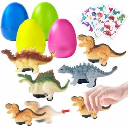 Easter Eggs Basket Stuffers with Pull Back Dinosaur Cars Filled Plastic Easter Eggs Gifts Toys for Kids Toddler Girls Boys Te...