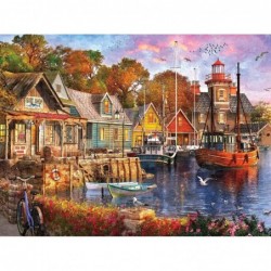 Puzzles Harbor Evening - 1000 Piece Jigsaw Puzzle $34.31 Jigsaw Puzzles