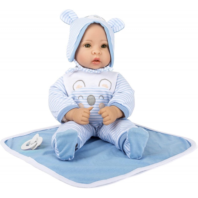 Baby Doll Playset (Lukas) by Small Foot – Includes Stylish Clothes Bib Pacifier Hat & Matching Blanket - Develops Kids Nurtur...