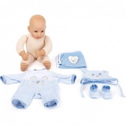 Baby Doll Playset (Lukas) by Small Foot – Includes Stylish Clothes Bib Pacifier Hat & Matching Blanket - Develops Kids Nurtur...