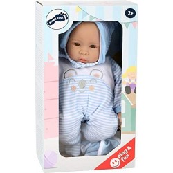 Baby Doll Playset (Lukas) by Small Foot – Includes Stylish Clothes Bib Pacifier Hat & Matching Blanket - Develops Kids Nurtur...