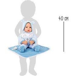 Baby Doll Playset (Lukas) by Small Foot – Includes Stylish Clothes Bib Pacifier Hat & Matching Blanket - Develops Kids Nurtur...