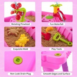 Kids Sand Water Table 27 Pcs Summer Toys Beach Play Table Sand Molds Beach Tool Kit Outdoor Toys Sandbox Toy Sensory Table fo...