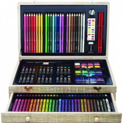 Art 101 Doodle and Color 142 Pc Art Set in a Wood Carrying Case Includes 24 Premium Colored Pencils A variety of coloring and...